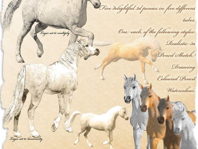 Prancing Ponies Tube for Paint Shop Pro Horse Tubes for Paint Shop Pro