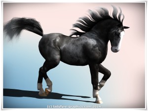 Daz3d Millennium Horse with Carrara dynamic hair