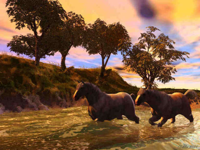 Cooling Down Cooling Down | Daz Charger Horse Rendered in Vue