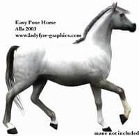 Free Poser Download - easy poser p4 horse with realistic grey texture